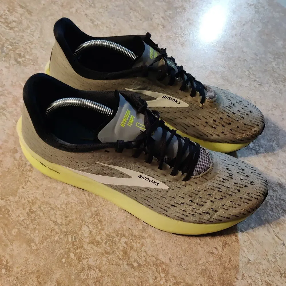 Brooks Shoes Mens 11.5 Hyperion Tempo Gray Green Running Sneakers * No Insoles *